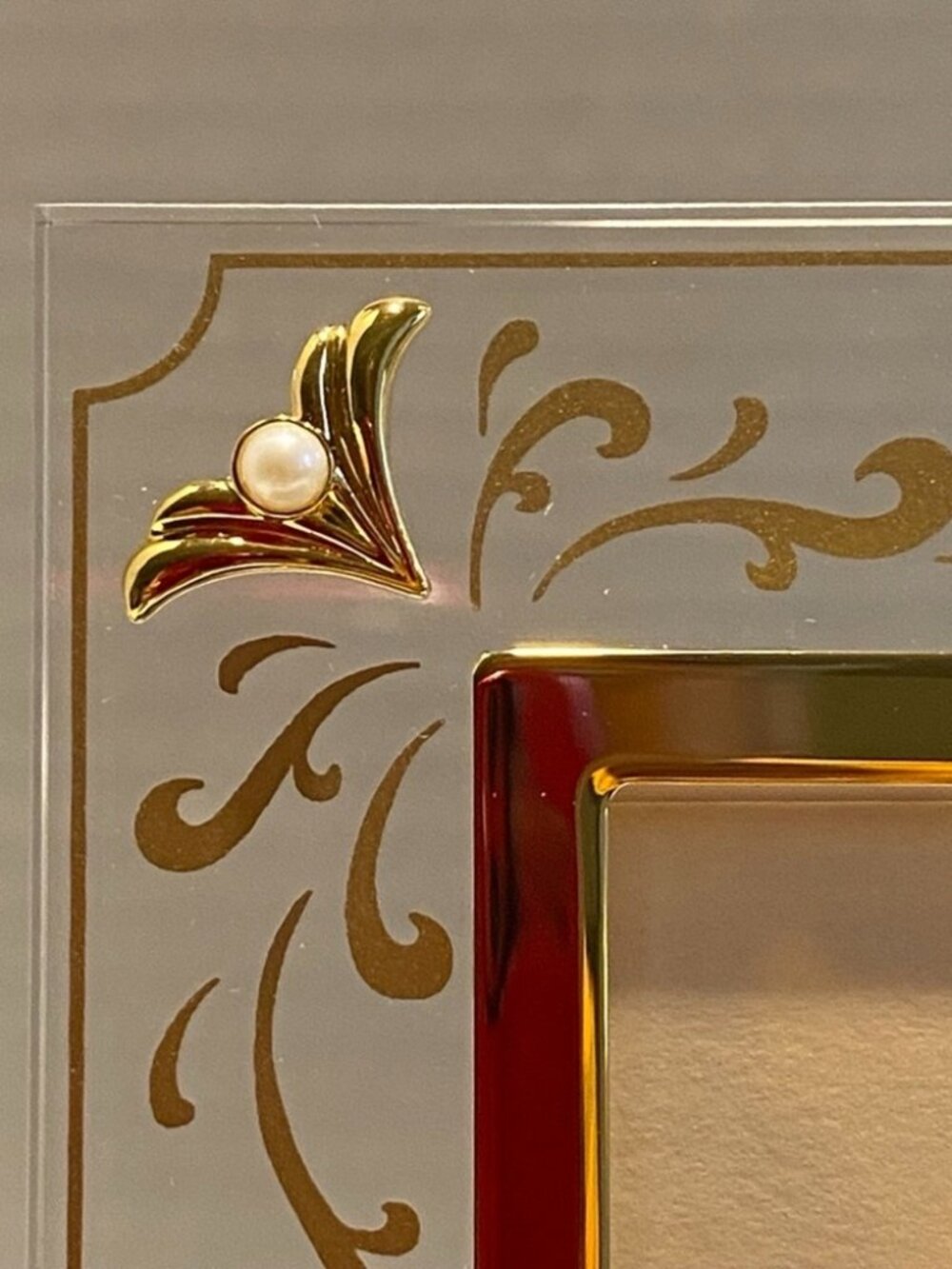 NWB Mikimoto Desk Clock & Photo Frame Gold Filigree w/ Mikimoto Pearls Gift Set - Picture 5 of 8